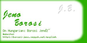 jeno borosi business card